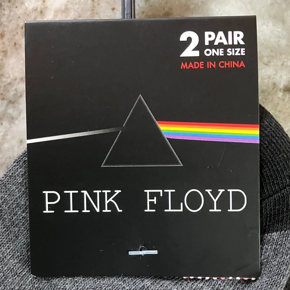 Pink Floyd Black and Gray Casual Socks Set 2 Pair